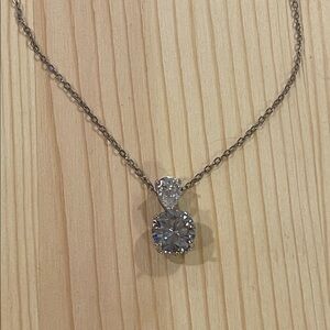 Moissanite Solitaire Necklace 925 Sterling Silver Pendant Adjustable Chain